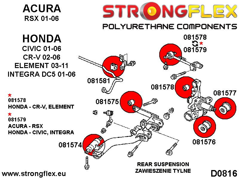 Rear suspension inner lower bush