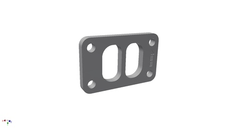 Turbo exhaust flange T3 twin entry - mild steel, 10mm
