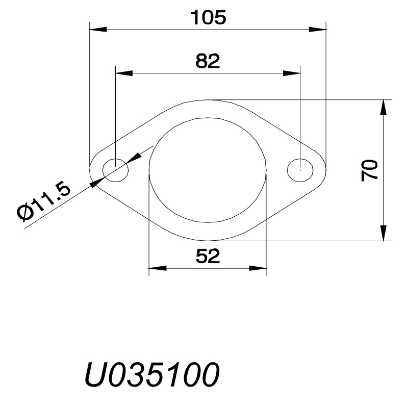 Tube flange 2 inch (51mm)