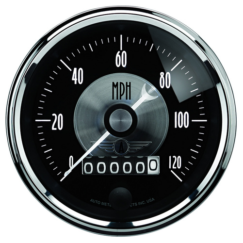 3-3/8" Speedometer, 0-120 Mph, Prestige Black Diamond