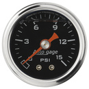 1-1/2" Pressure, 0-15 Psi, Black