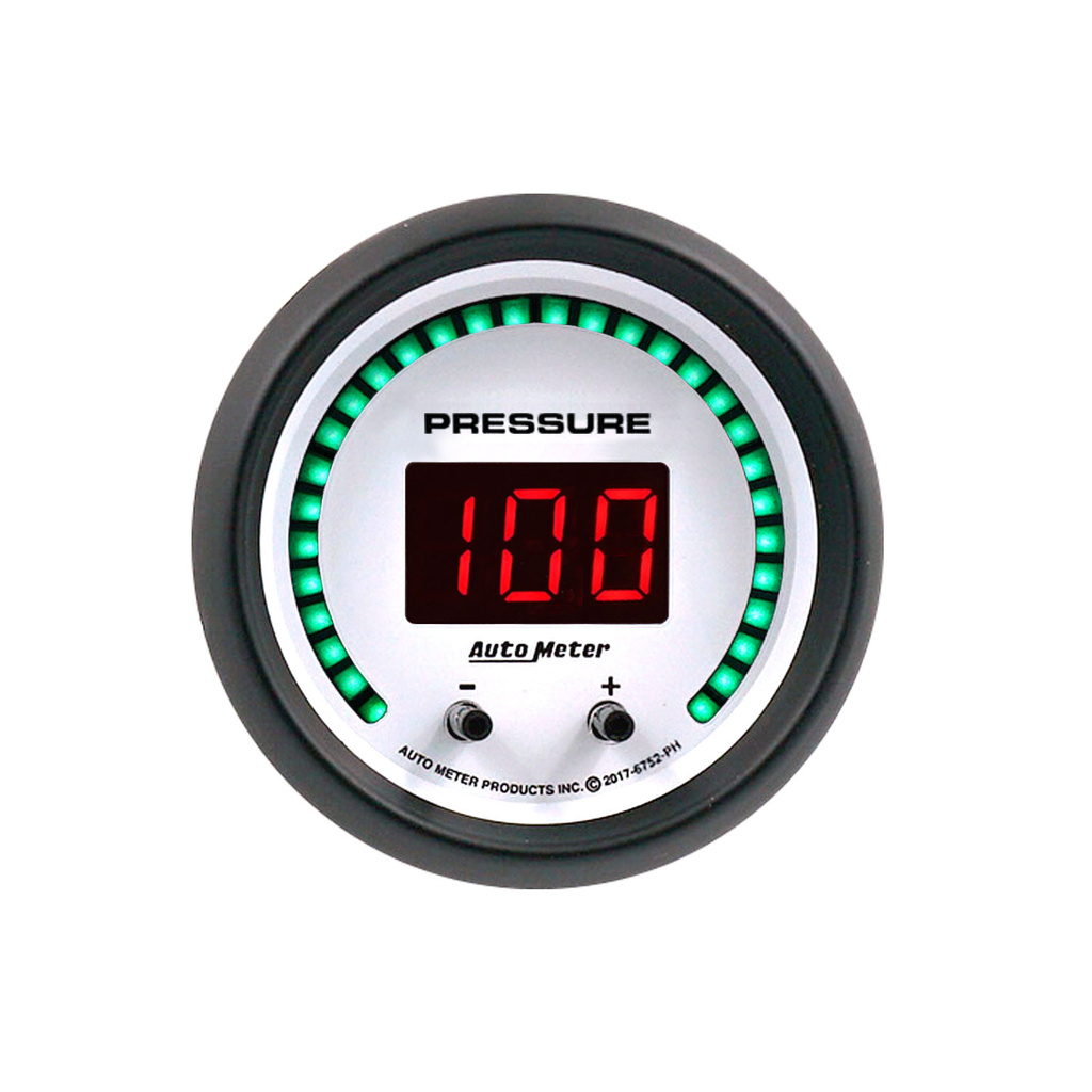 2-1/16" Two Channel Fluid Pressure, Selectable Scale Psi / Bar, Phantom Elite Digital